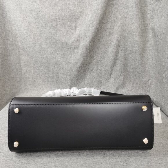 NEW Tory Burch Eleanor Spazzolato Satchel Bag In Black - Picture 8 of 11